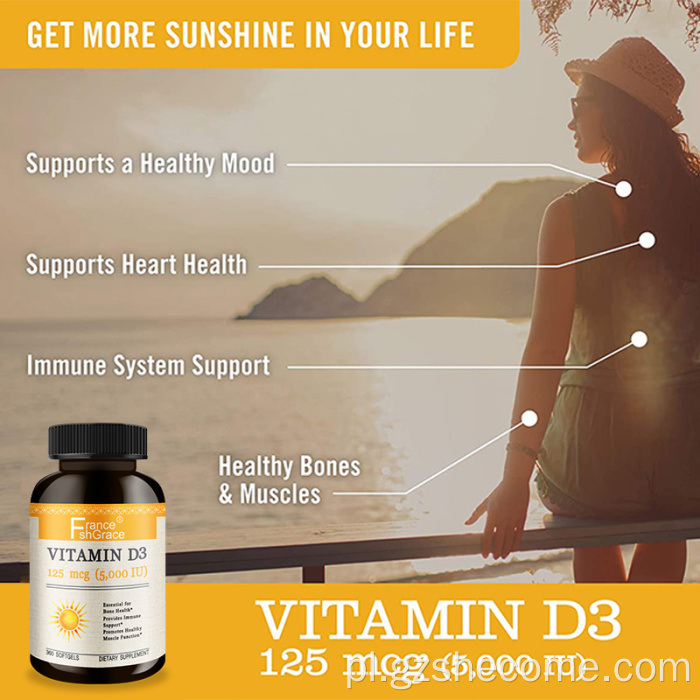 Suplement Vitamind3 Wsparcie immunologiczne bez glutenu Vitamind3